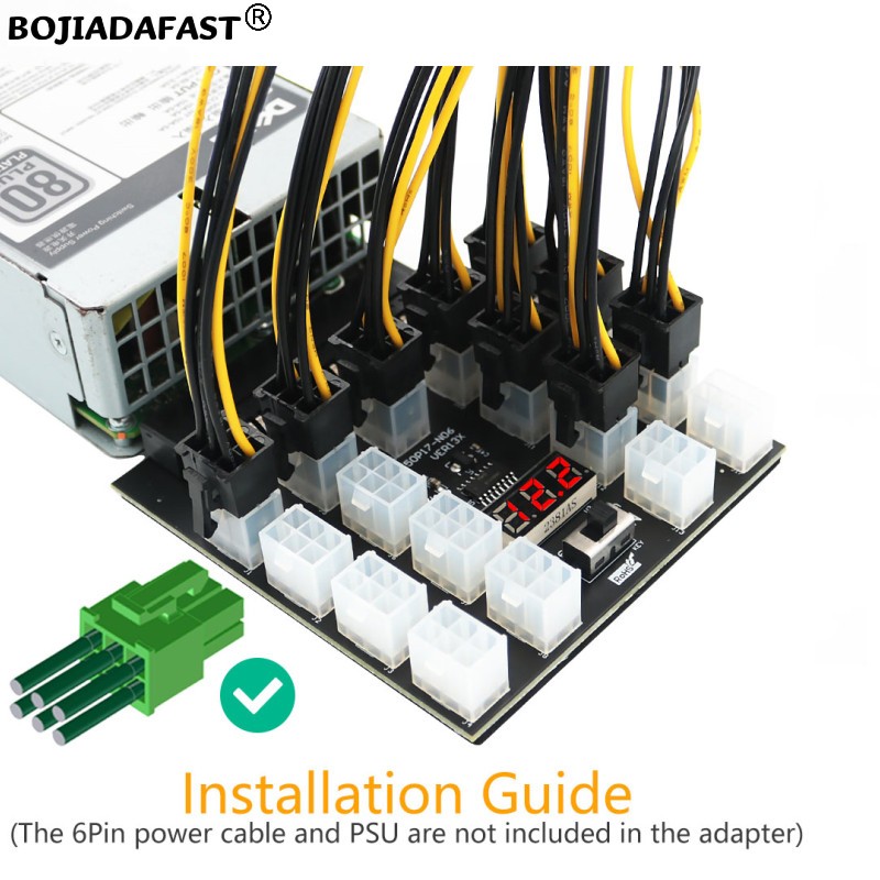 17 * PCI-E 6Pin Connector Serv - 2400W Server Psu Breakout Board 评论和价格
